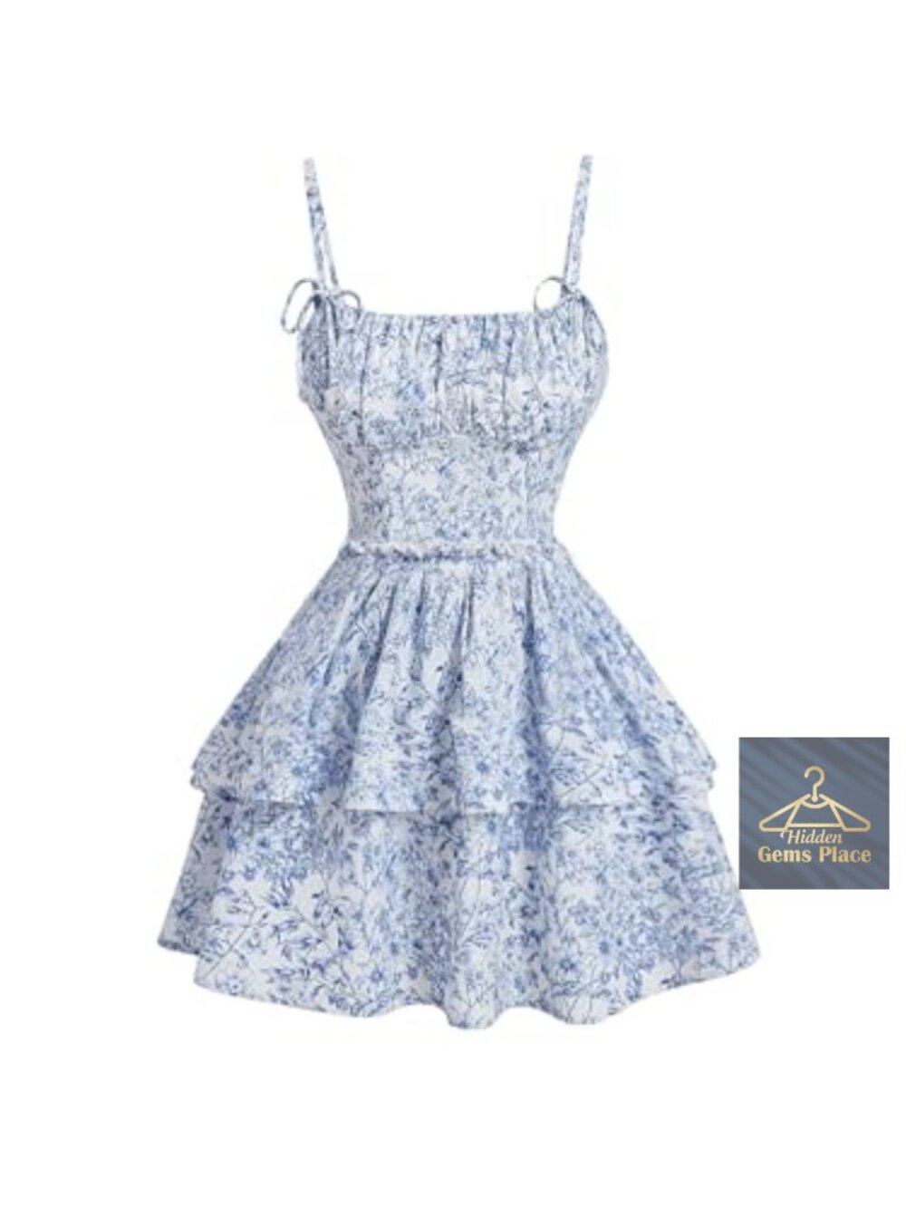 Women's Floral A-Line Mini Sundress, Sleeveless Tiered Ruffle Boho Summer Dress